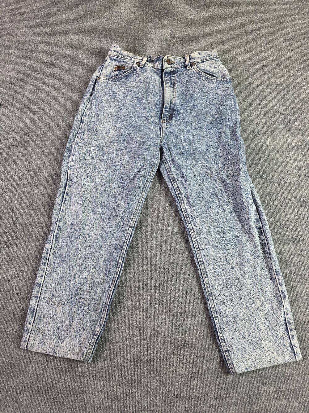 Vintage Lee Acid Wash Jeans 28 x 25 Size 14 Made in USA Union Made 80s Denim